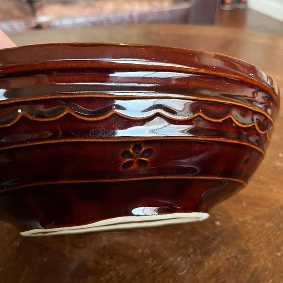 Vintage MARCREST USA Stoneware Divided Oval Baker Serving Dish Brown Daisy Dot - Picture 2 of 5